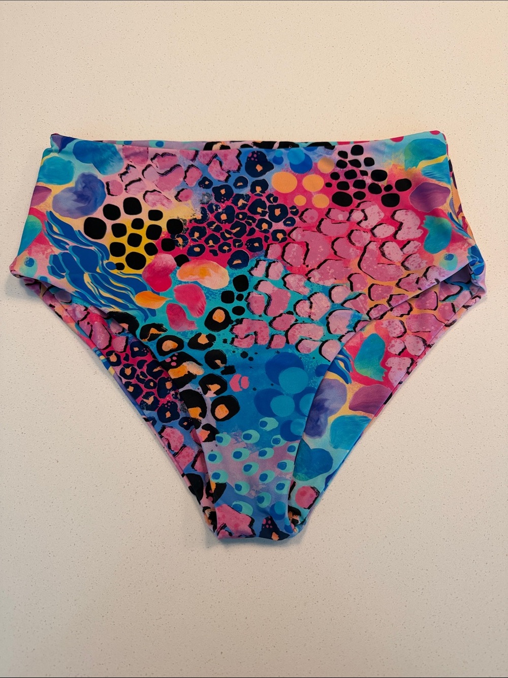 Infamous Swim x Kasey Rainbow Electric Leopard Sadie Bottom Size L